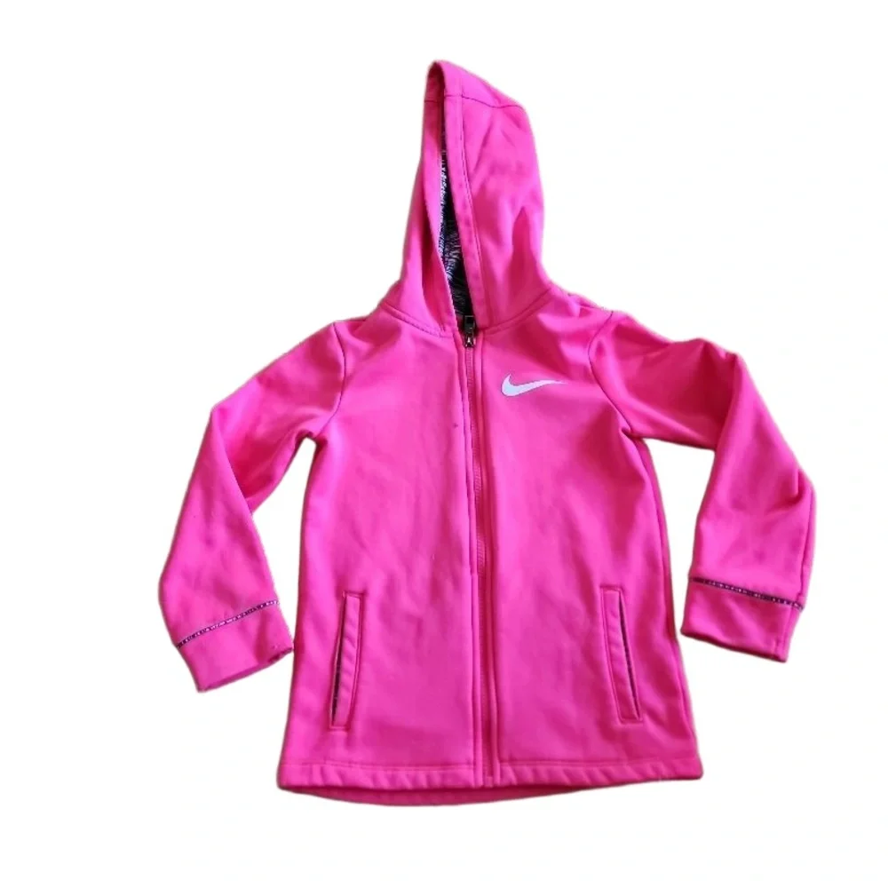 Nike Full-zip Hoodie Kids Size‎ Small Fuchsia Dri-FIT Sporty Athleisure